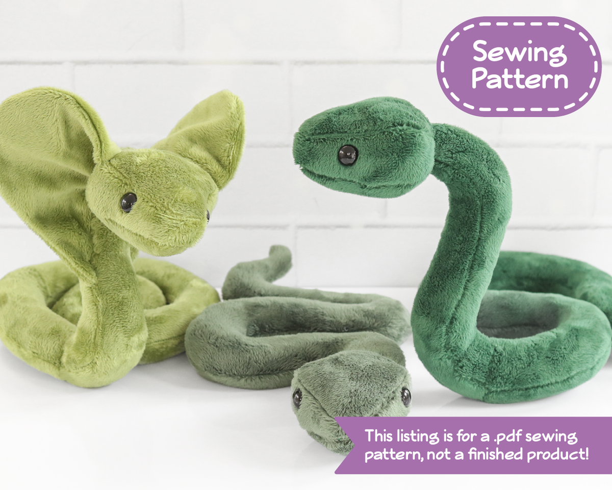 Mix and Match Snake Stuffed Animal Sewing Pattern