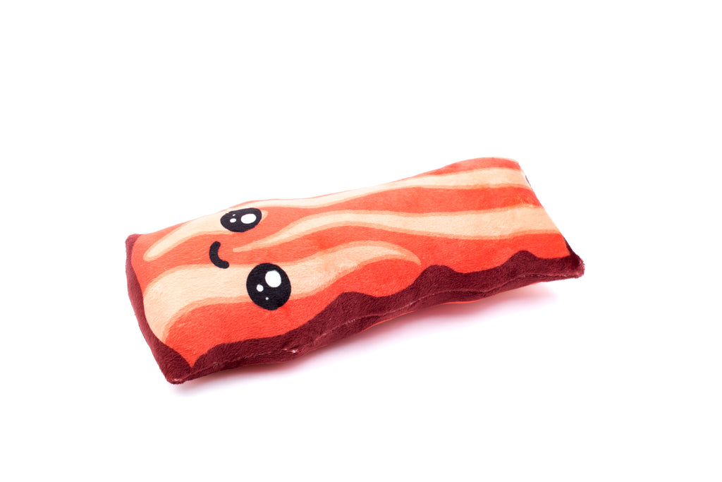Stuffed Bacon Plush Toy - Happy, Pillows, BeeZeeArt 