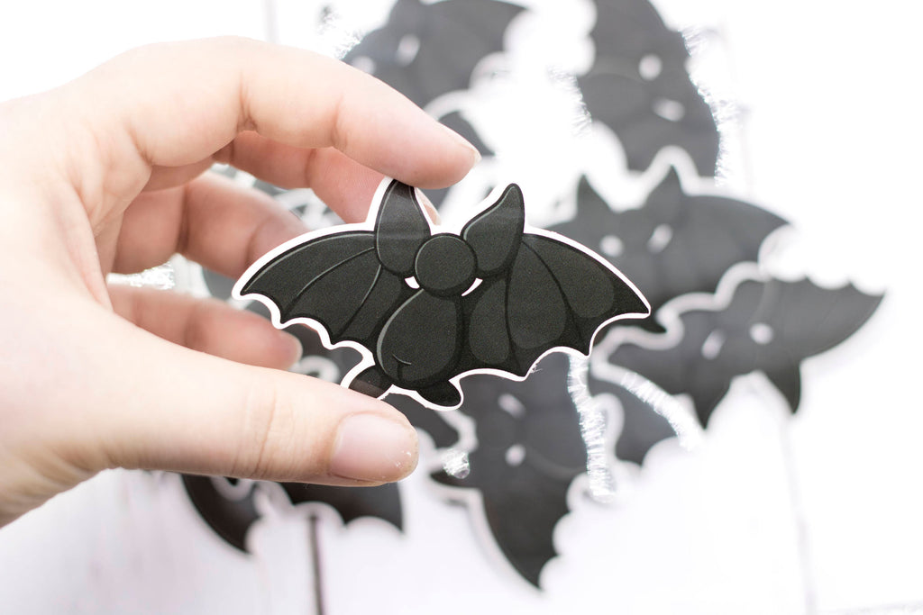 Bat Sticker - Black Bat Back, Cute Sticker, Kawaii, Vinyl Sticker, Stickers, BeeZeeArt 
