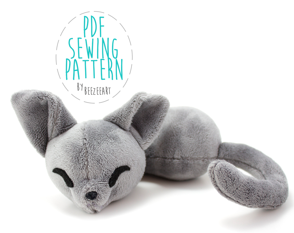 Sleepy Cat Stuffed Animal Sewing Pattern, PDF Plush Pattern, Digital Download, Pattern, BeeZeeArt 