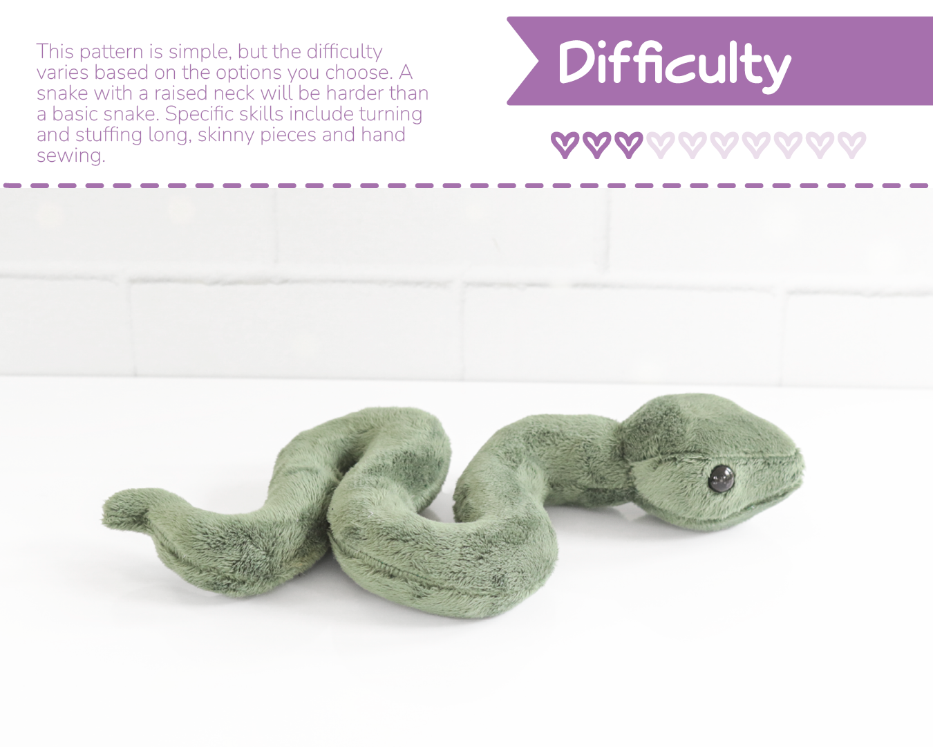 Mix and Match Snake Stuffed Animal Sewing Pattern – BeeZeeArt