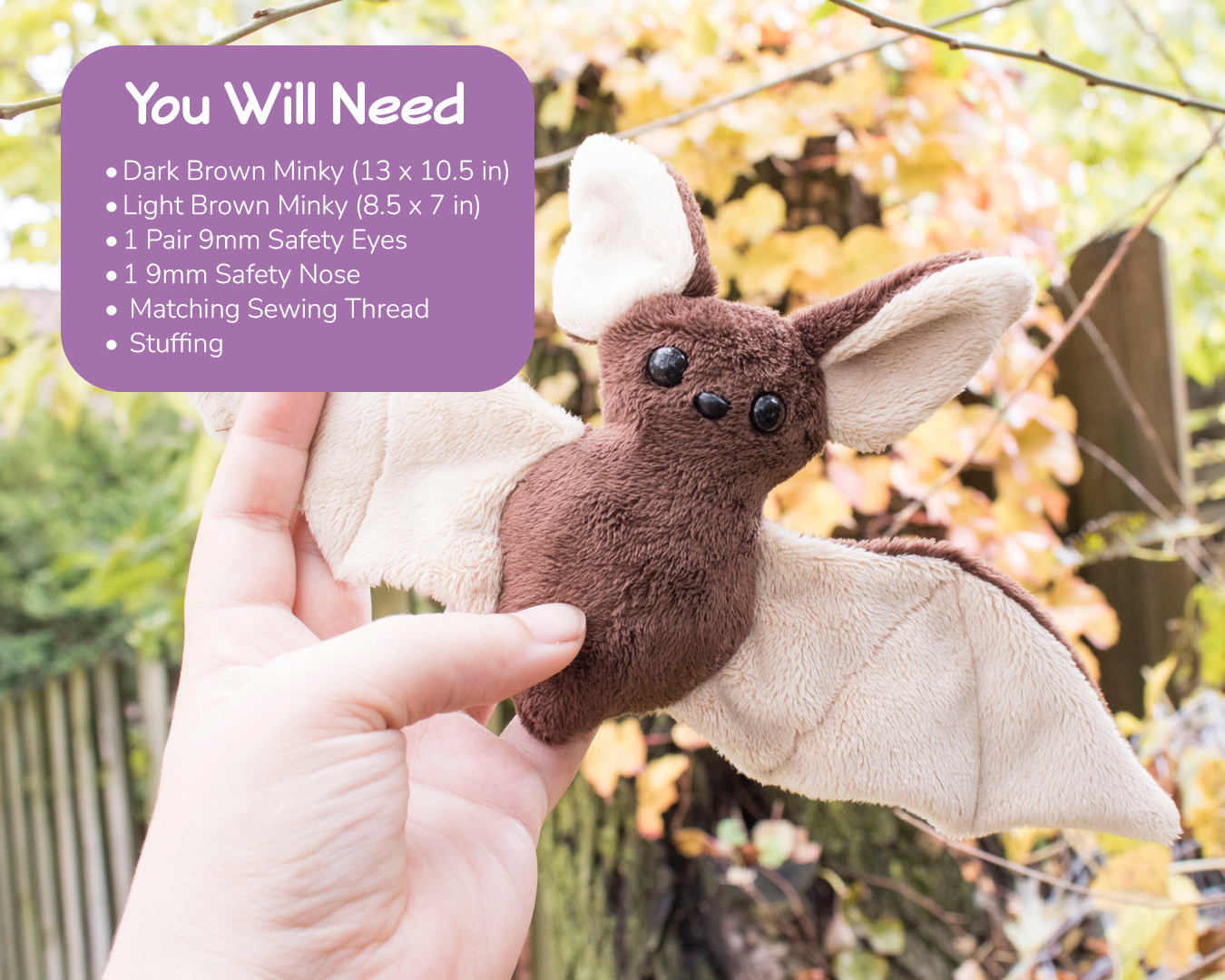 Beginner Bat Stuffed Animal Sewing Pattern - Digital Download – BeeZeeArt