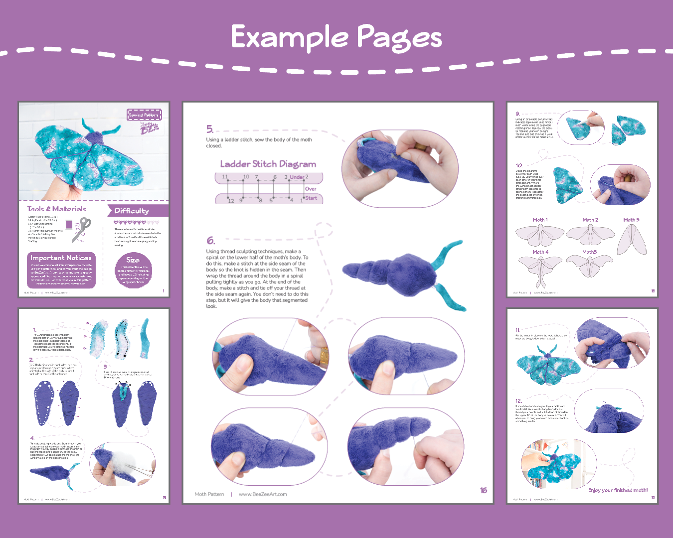 Moth Plush Sewing Pattern - Digital Download – BeeZeeArt