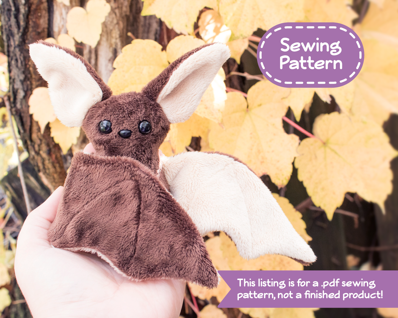 Beginner Bat Stuffed Animal Sewing Pattern - Digital Download – BeeZeeArt