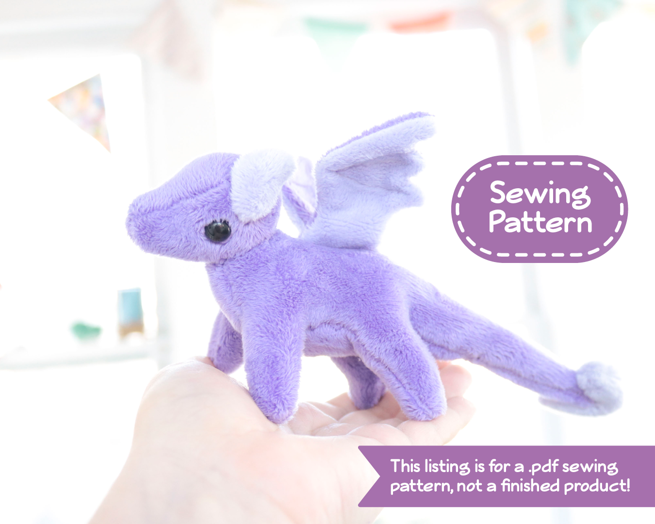 Tiny Dragon Stuffed Animal Sewing Pattern - Digital Download