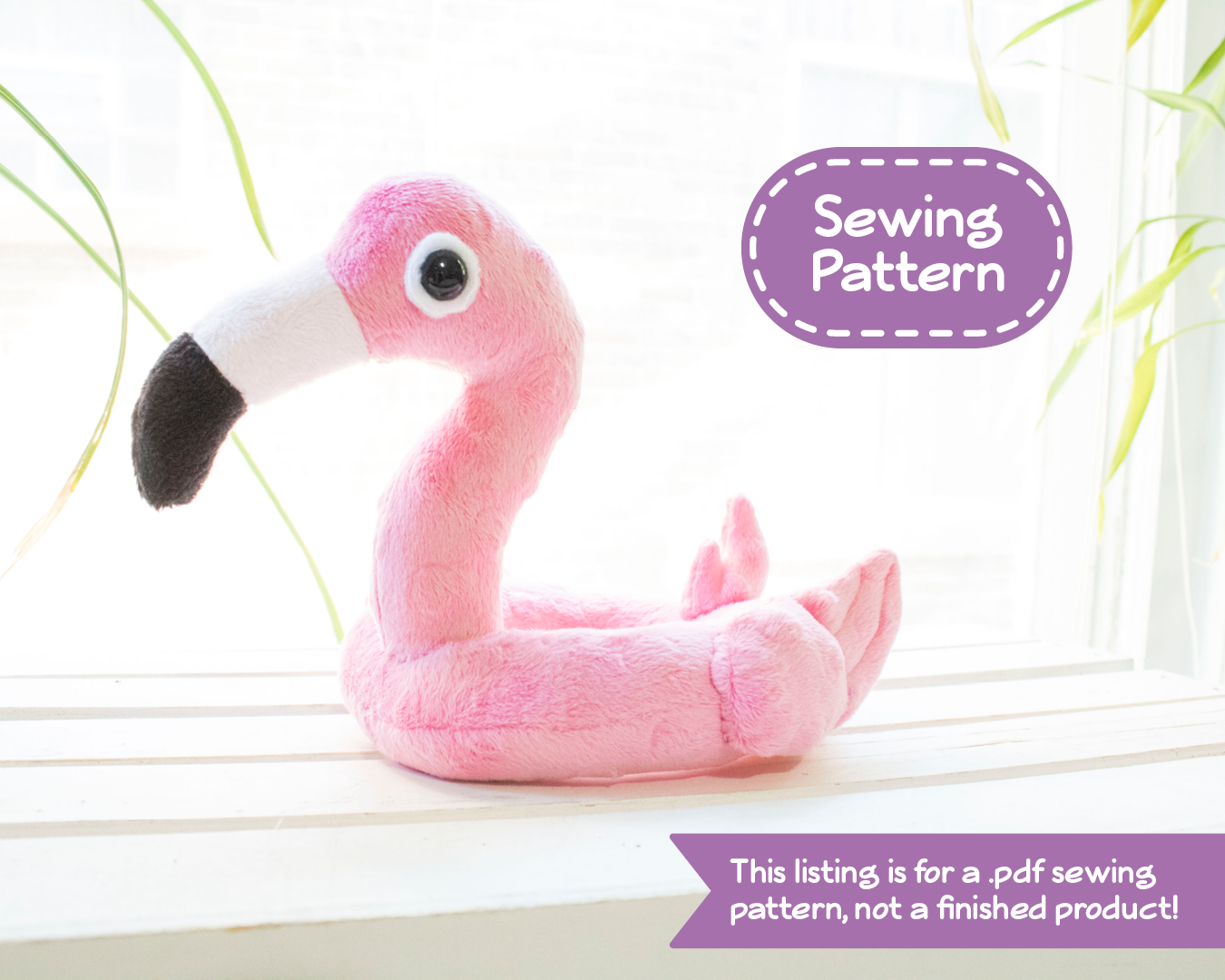 Flamingo Floaty Stuffed Animal Sewing Pattern, Plush Sewing Pattern, D ...