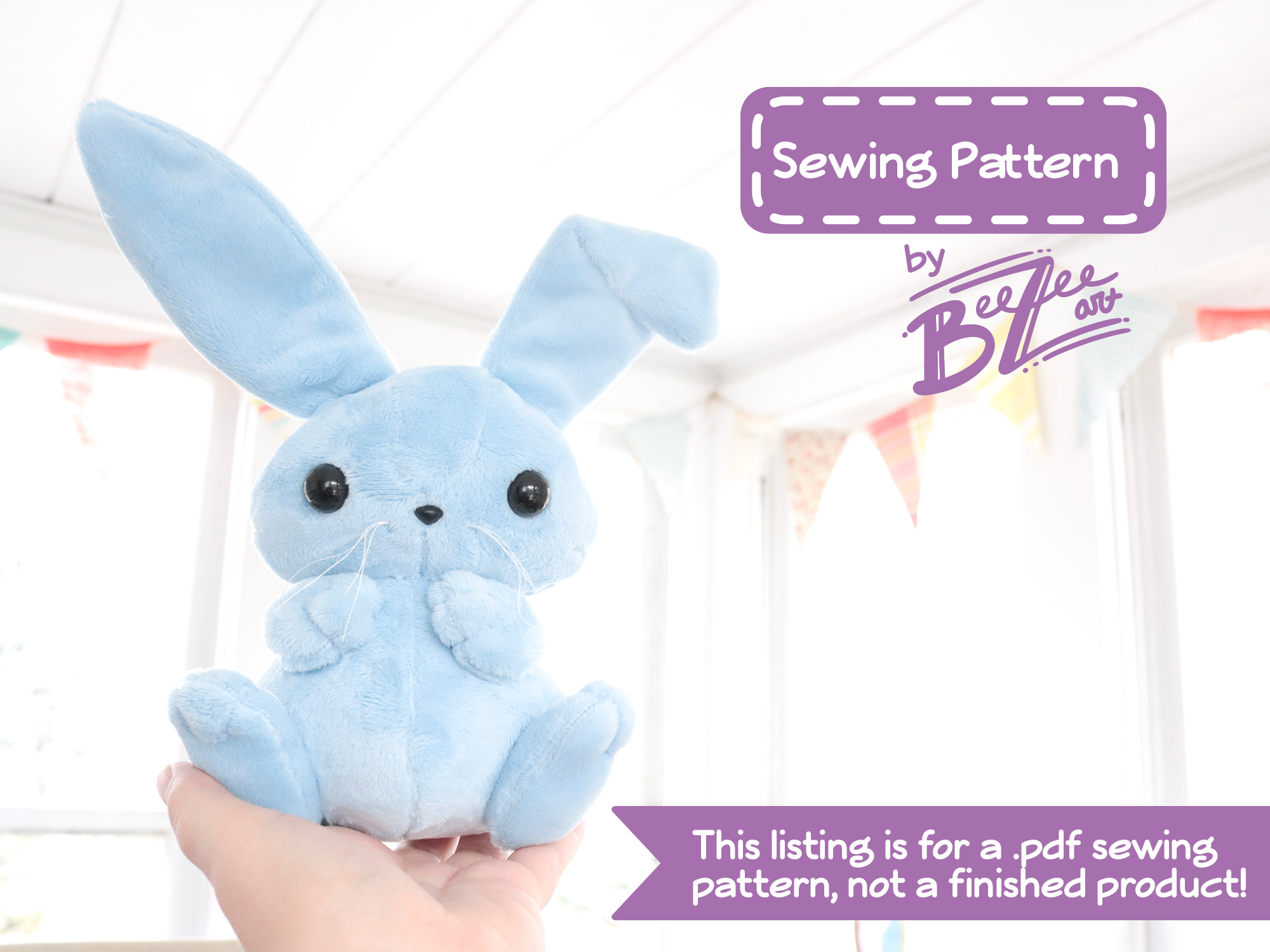 Bunny Plush Sewing Pattern, Stuffed Animal Pattern, PDF File, Digital  Download