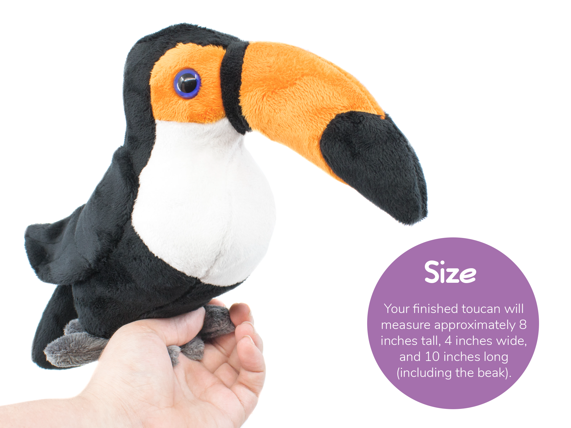 Toucan Stuffed Animal Sewing Pattern Digital Download BeeZeeArt