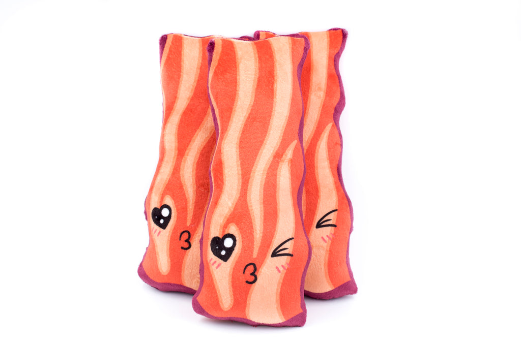 Stuffed Bacon Plush Toy Pillow - Flirty, Pillows, BeeZeeArt 