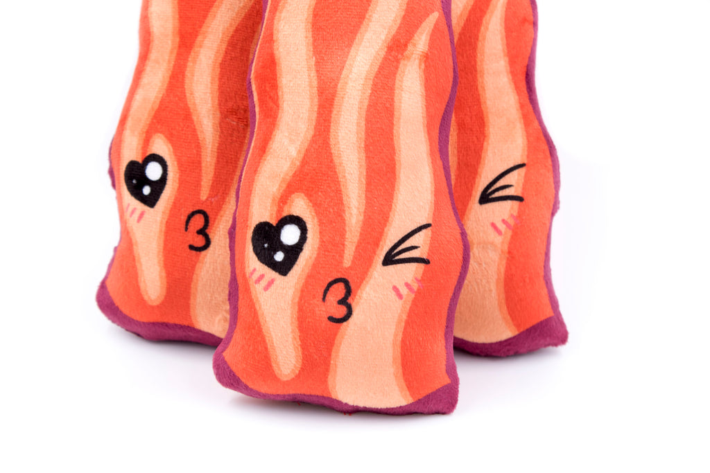 Stuffed Bacon Plush Toy Pillow - Flirty, Pillows, BeeZeeArt 