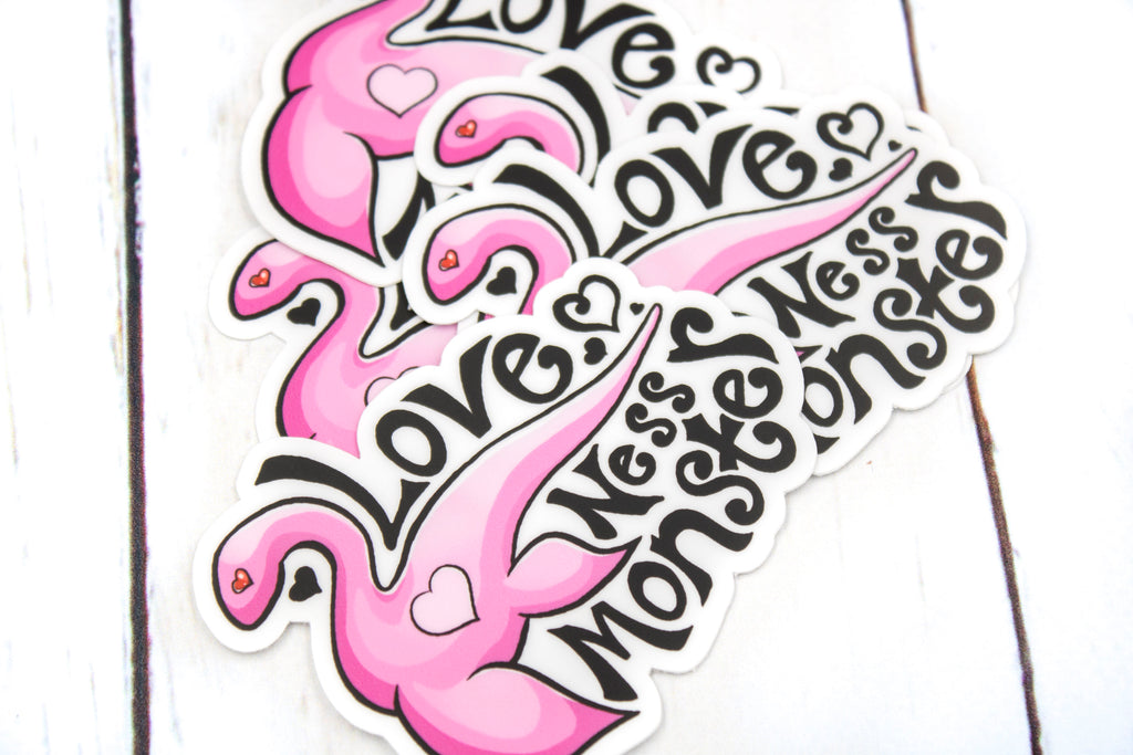 Love Ness Monster Sticker, Loch Ness Monster, Nessie, Vinyl Sticker, 3 Inches, Stickers, BeeZeeArt 