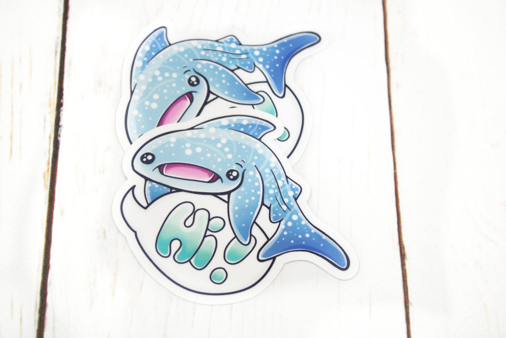 Whale Shark Sticker, Hi!, Vinyl Sticker, 3 Inches, Stickers, BeeZeeArt 