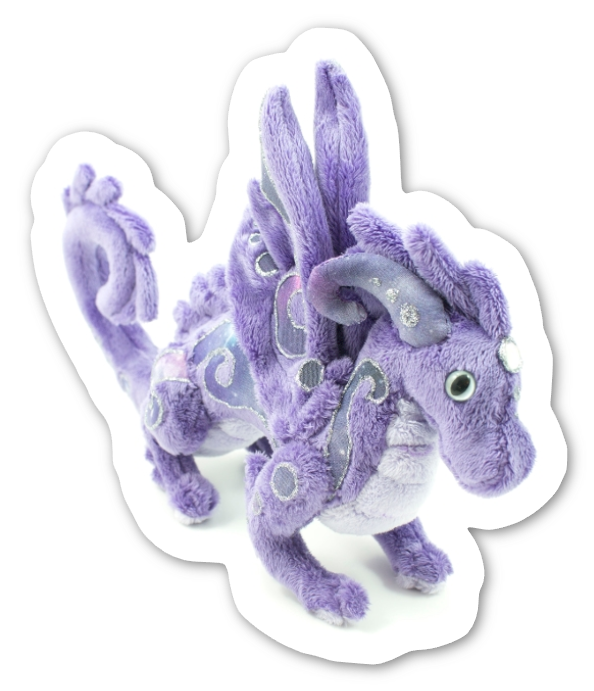Purple Galaxy Dragon Plush Sticker Glossy Vinyl Sticker 2.6 x