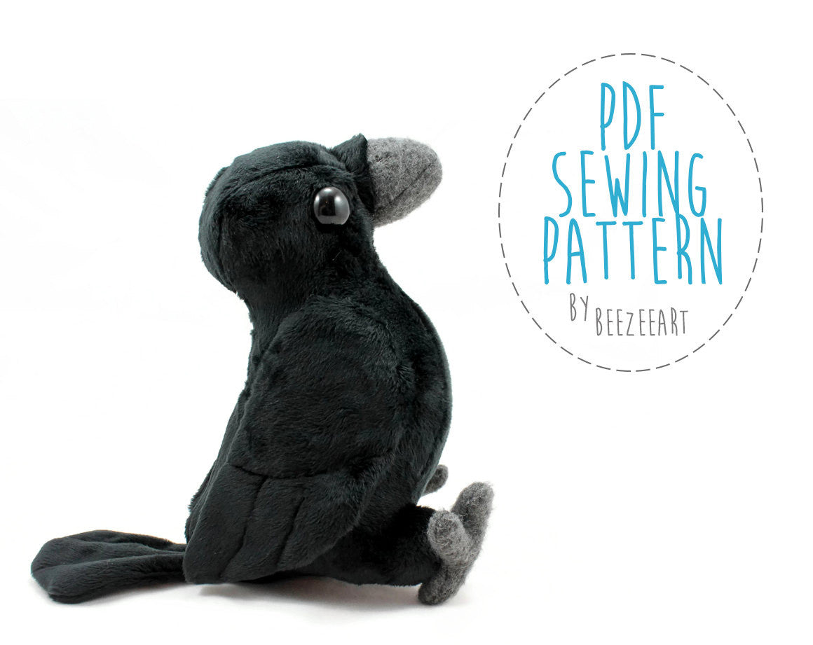 Crow Stuffed Animal Sewing Pattern - Digital Download – BeeZeeArt