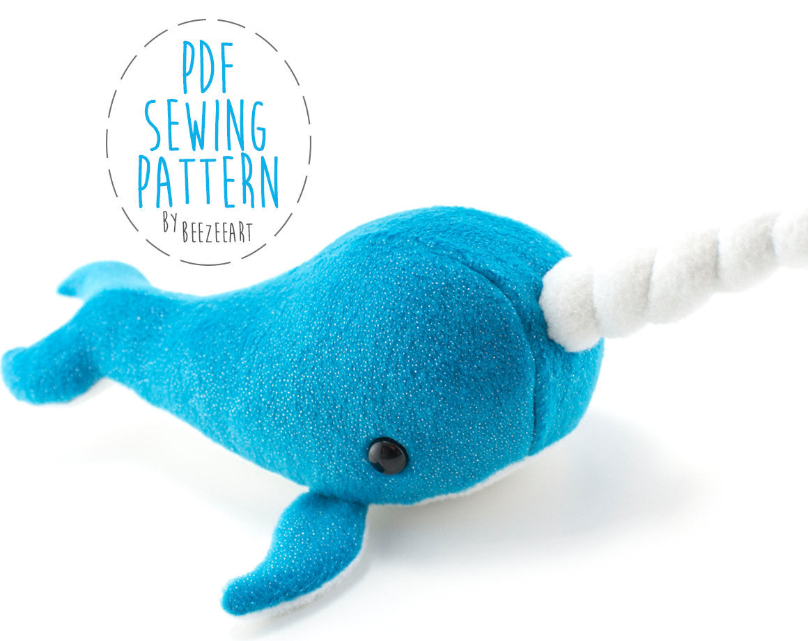 Narwhal Stuffed Animal Sewing Pattern Digital Download